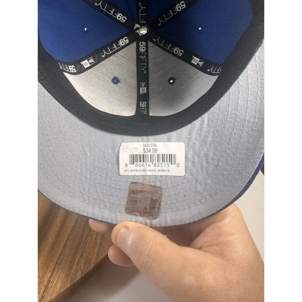 New! Size 6 7/8‎ New Era 59Fifty Indianapolis Colts Fitted Hat Cap Blue